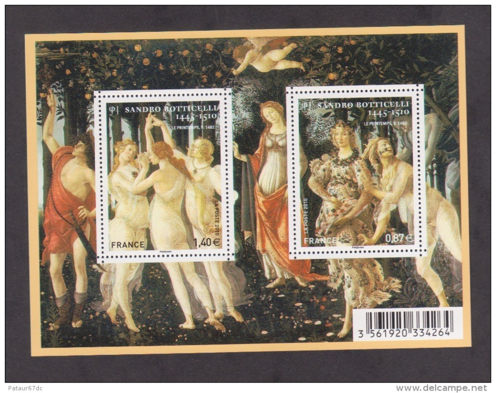 FRANCE / 2010 / Y&T N° 4518/4519 ** En Bloc Ou F4518 ** (Feuillet "Sandro Botticelli") X 1 - Mint/Hinged