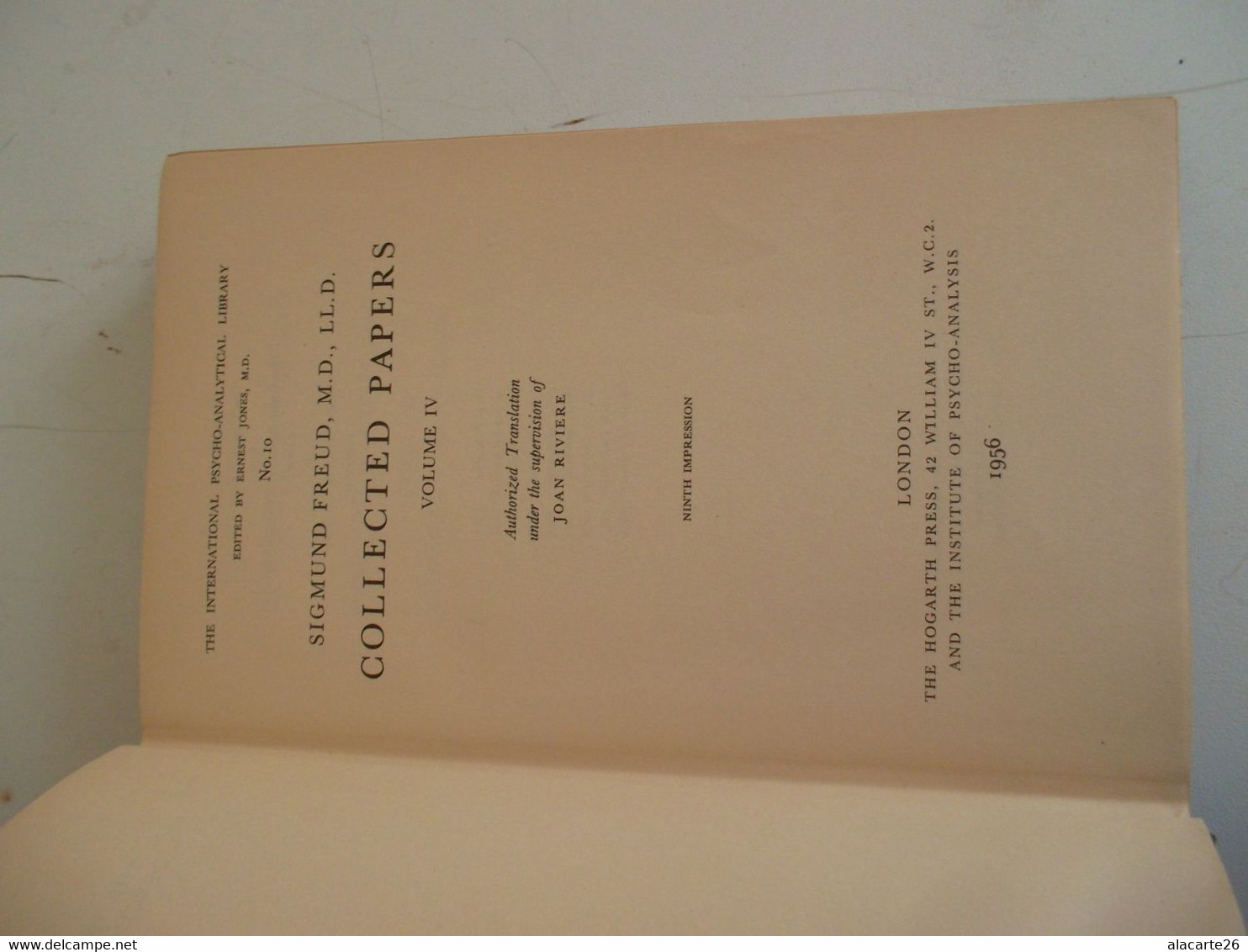 The International Psycho-analytical Library N°10 COLLECTED PAPERS Vol.IV SIGMUND FREUD - Psicología