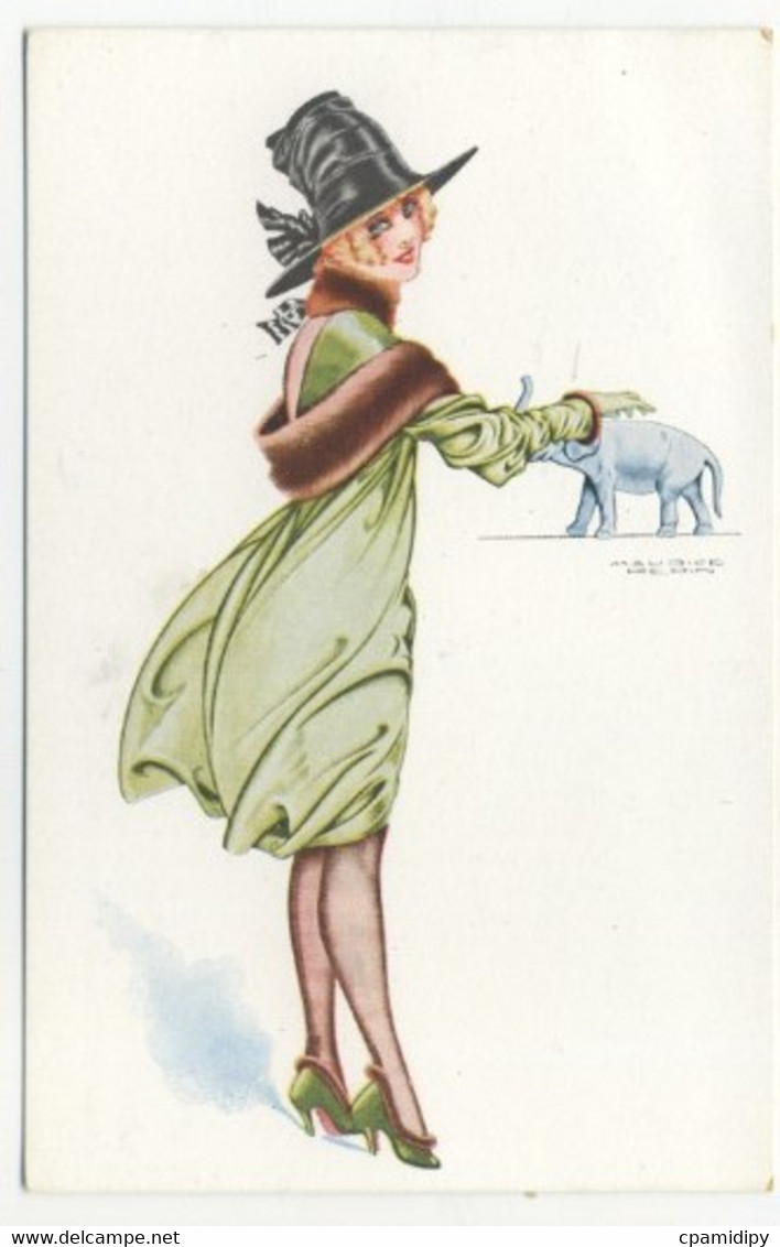 ILLUSTRATEUR - Maurice PEPIN - Femme élégante Fourrure, éléphant/ PORTE BONHEUR Série 23 -111 Editions DELTA - Pepin