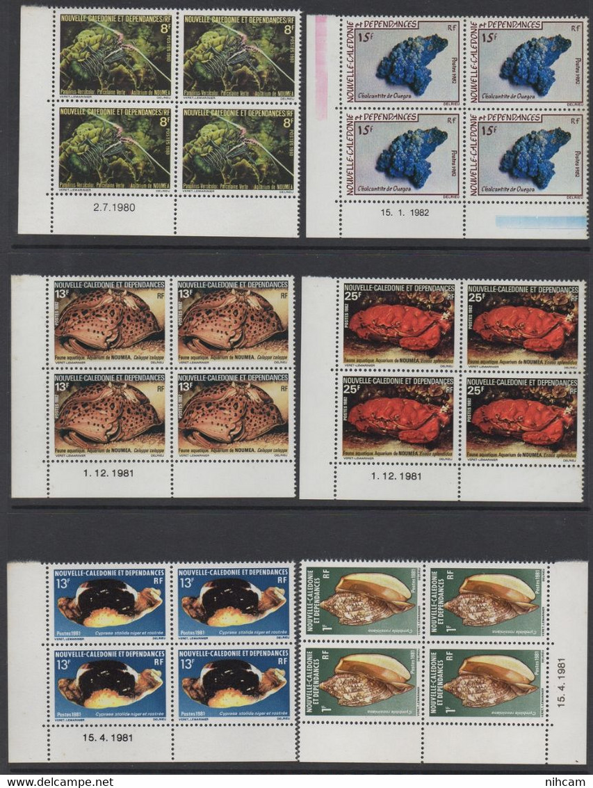 Nouvelle Calédonie Collection 20 COINS DATES Bloc De 4 ** MNH (forte Cote, High Value, à Voir !) 12 SCANS Coin Daté - Collections, Lots & Series