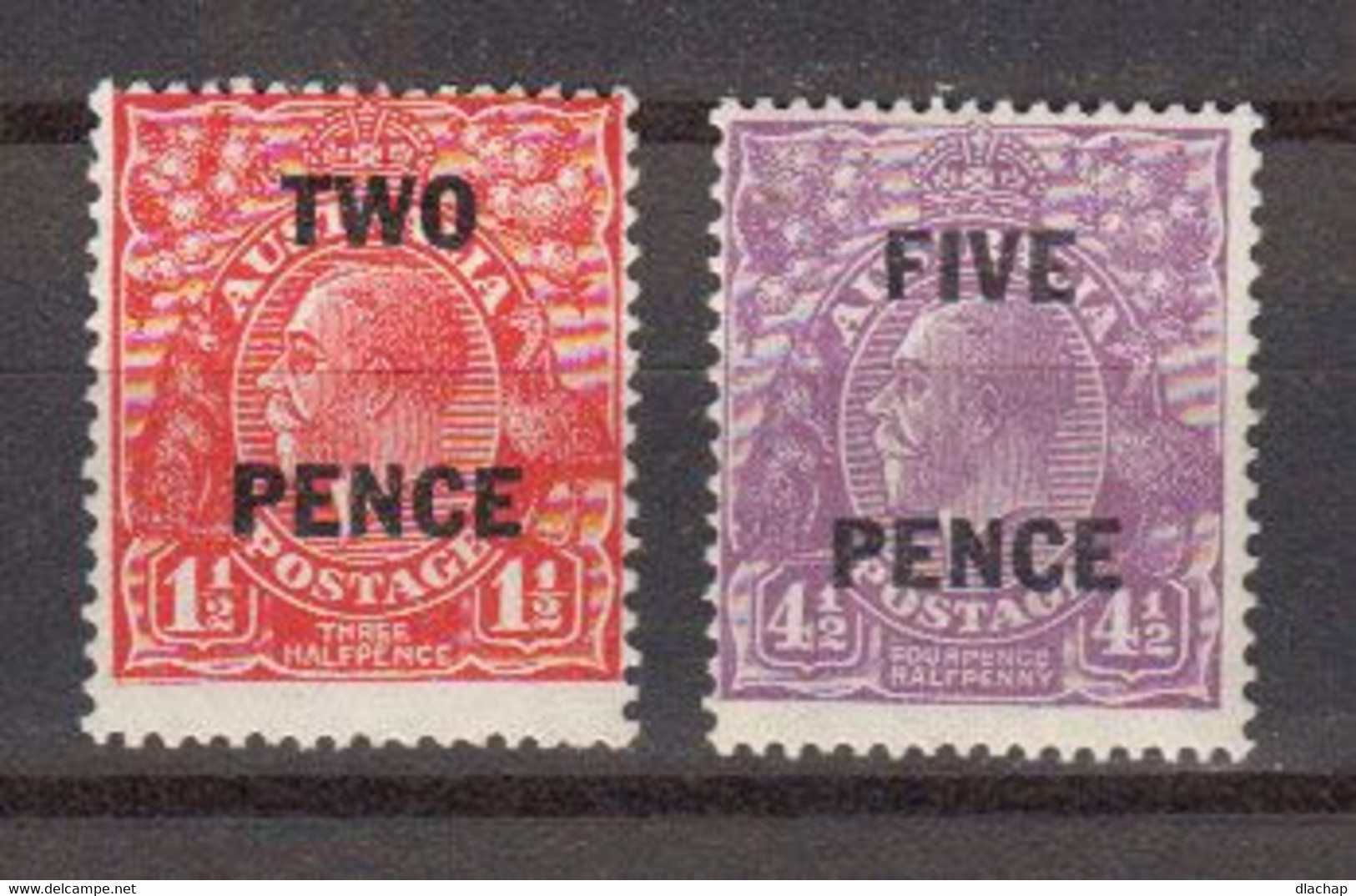 Australie 1930 Yvert 70 / 71 * Neufs Avec Charniere. TP De 1926 28 Surcharges Two  Five Pence. - Sonstige & Ohne Zuordnung