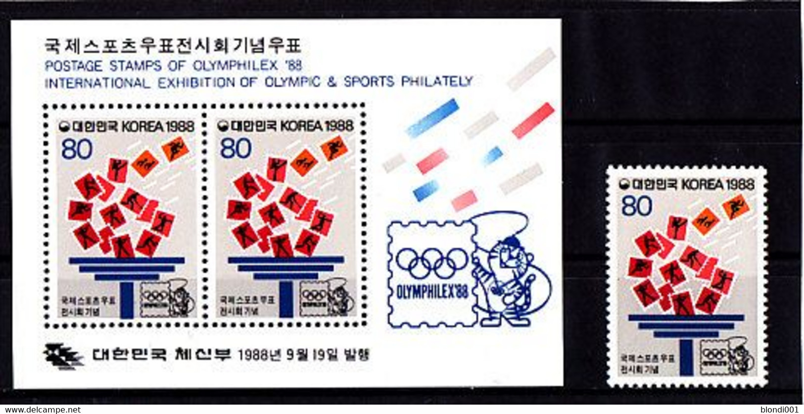 Olympics 1988 - Olymphilex - SOUTH KOREA - S/S+1v MNH - Sommer 1988: Seoul