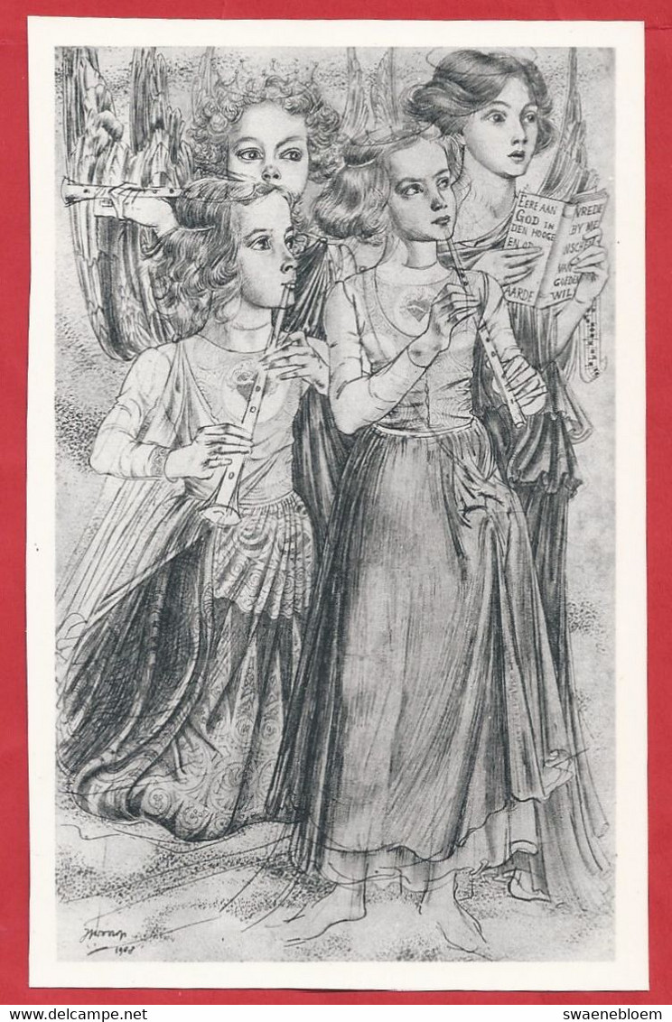 NL.- JAN TOOROP. KERSTTRIPTIEK 1 ENGELENZANG. Het Hollandse Uitgevershuis Amsterdam - P 79 - Toorop, Jan