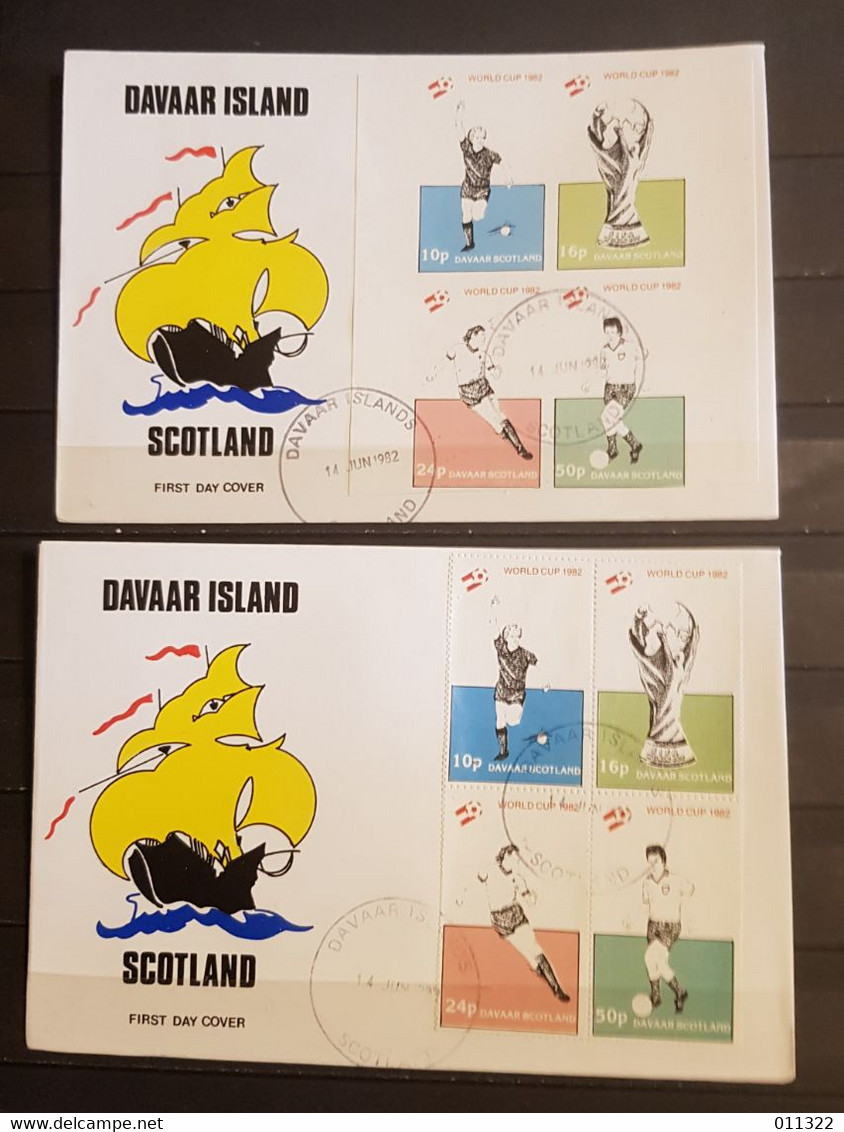 DAVAAR ISLAND SCOTLAND &STAFFA SCOTLAND &NAGALAND 4 FDC SOCCER WORLD CUP 1982 - Sonstige & Ohne Zuordnung