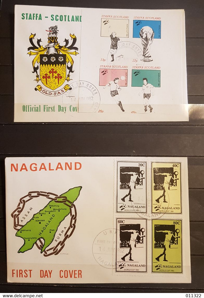 DAVAAR ISLAND SCOTLAND &STAFFA SCOTLAND &NAGALAND 4 FDC SOCCER WORLD CUP 1982 - Sonstige & Ohne Zuordnung