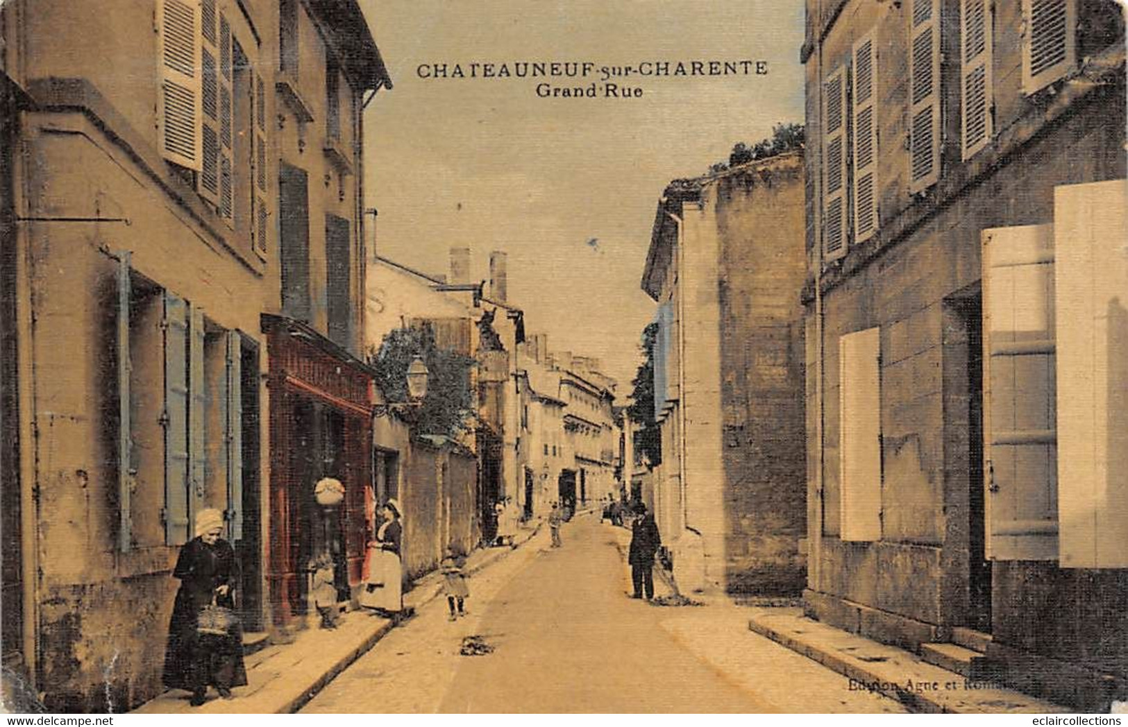 Chateauneuf Sur Charente             16       Grande Rue..  Colorisée Et Toilée          (voir Scan) - Chateauneuf Sur Charente