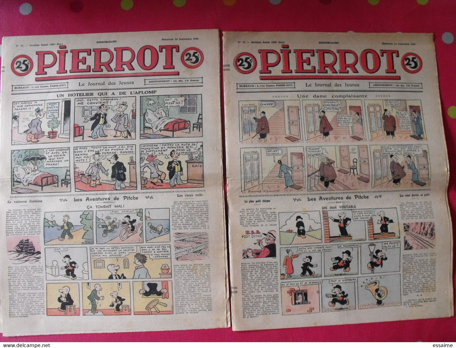 52 revues BD Pierrot de 1936. année complète. marijac jeanjean le rallic ferran cuvillier. A redécouvrir