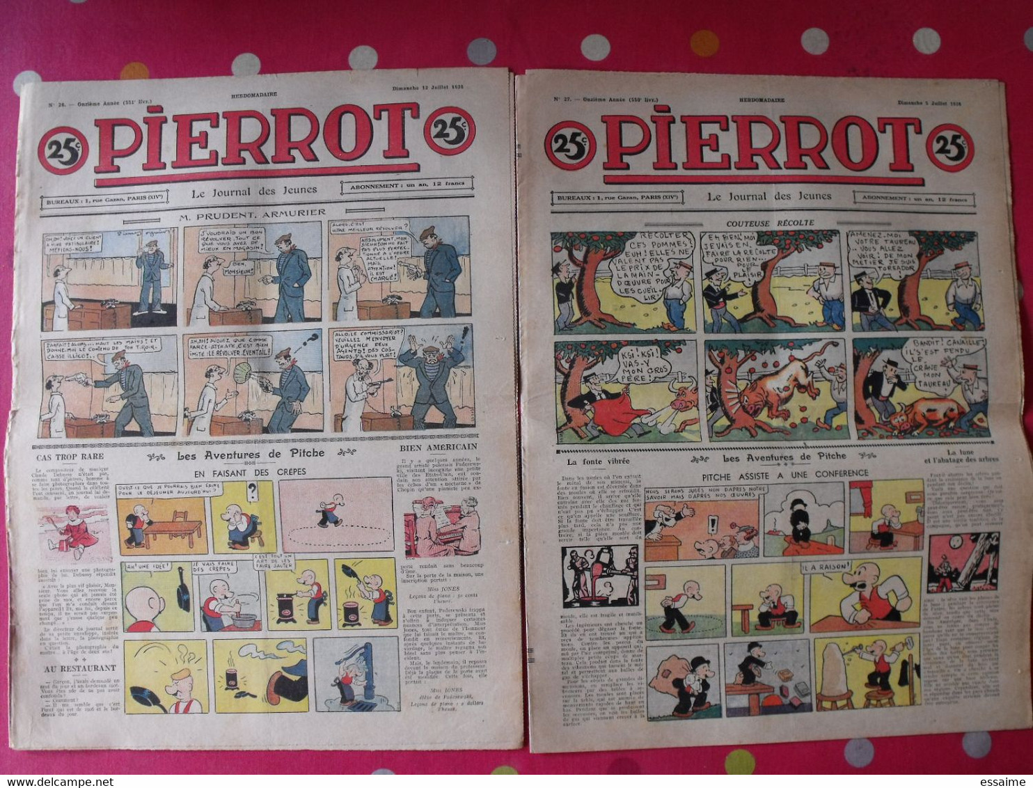 52 revues BD Pierrot de 1936. année complète. marijac jeanjean le rallic ferran cuvillier. A redécouvrir