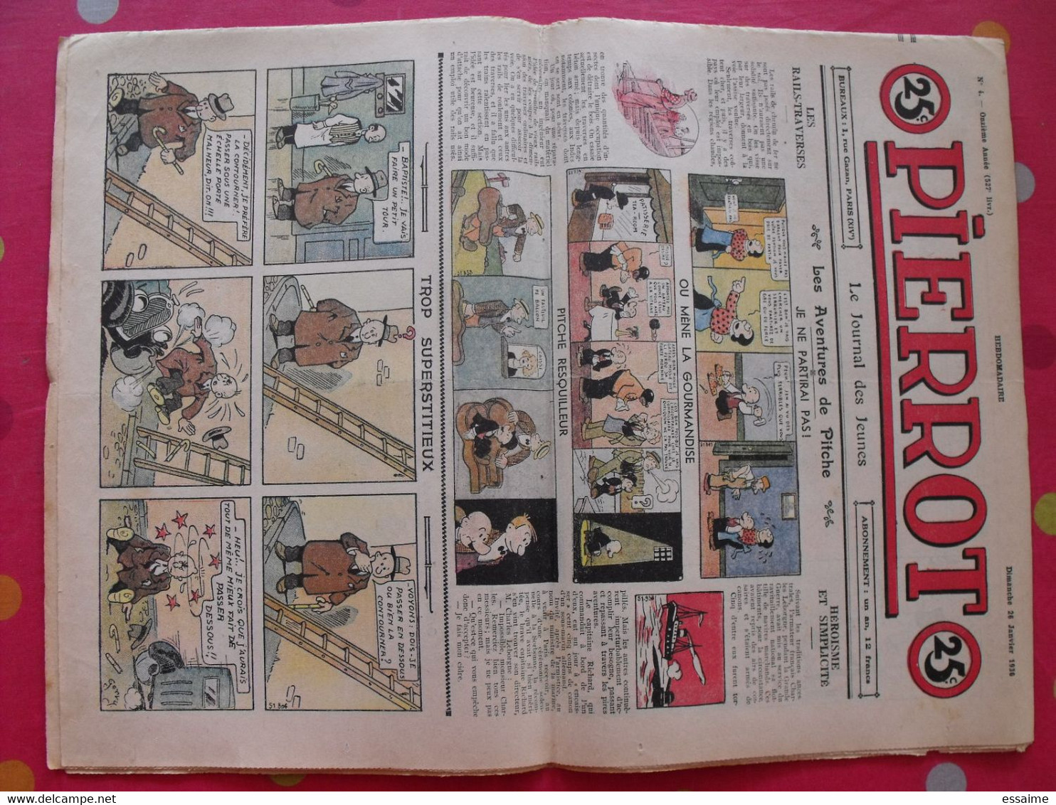 52 revues BD Pierrot de 1936. année complète. marijac jeanjean le rallic ferran cuvillier. A redécouvrir