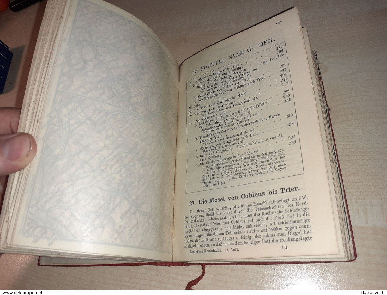 Baedekers, Rheinlande tour guide, 1925, von Elsässischen zur Holländischen Grenze + Ticket to Frankfurter Goethemuseum