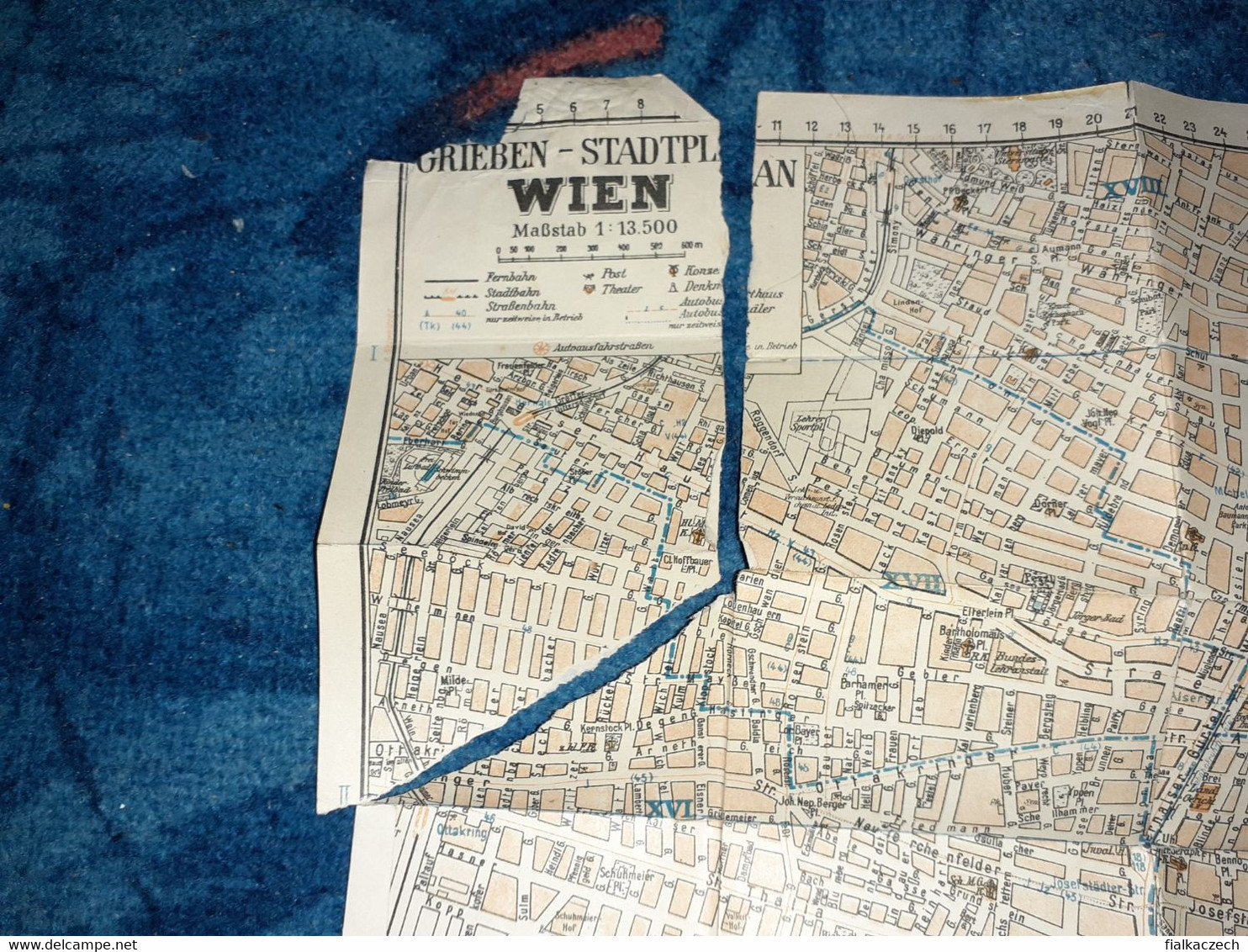 Grieben 1937, Wien und Umgebung kleine Ausgabe Reiseführer, Austria tourist guide, Tour guide with map, Karte