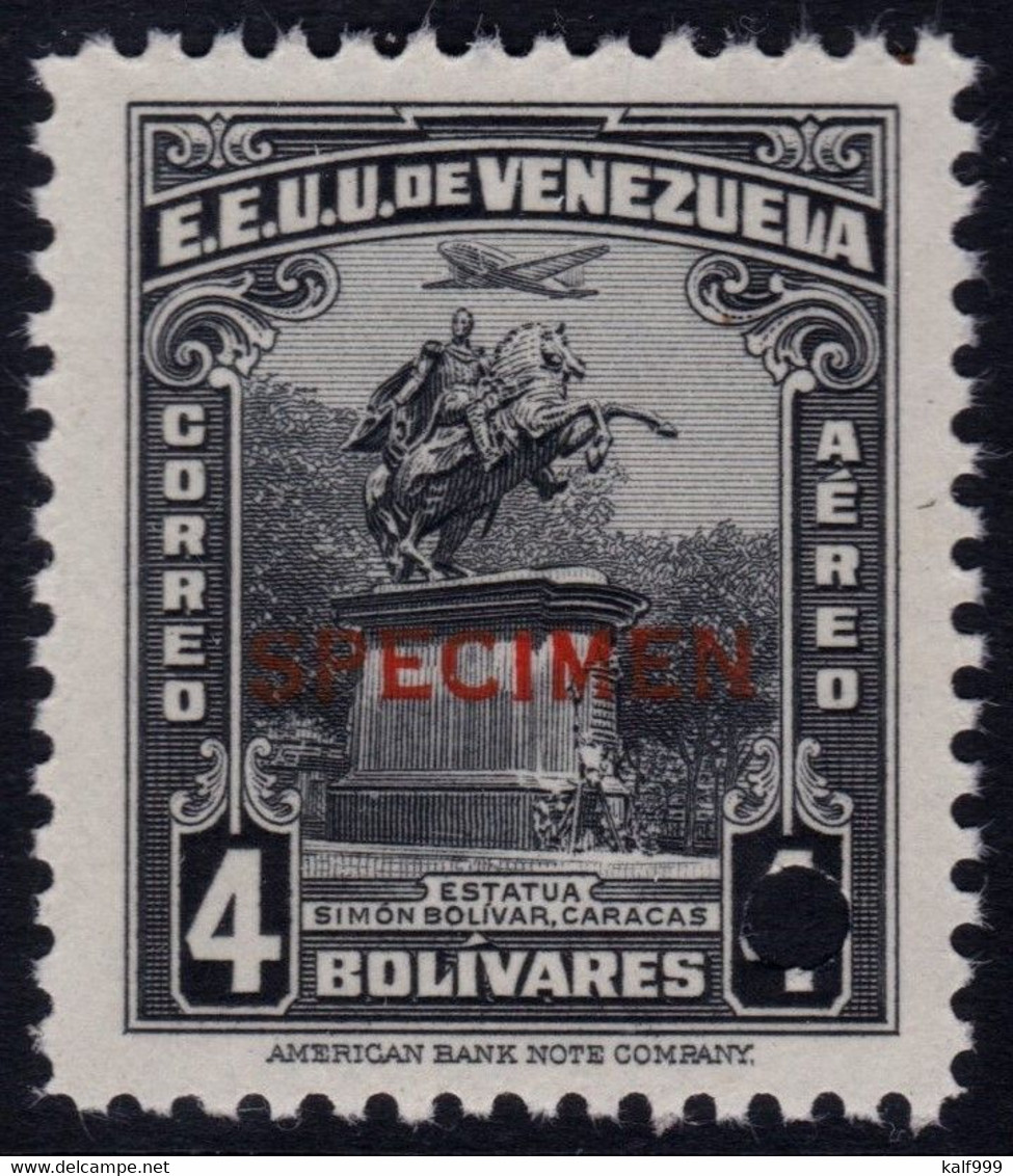 ✔️ Venezuela 1940 - Simon Bolivar Air Mail  SPECIMEN Mi. 368 ** MNH - Depart 1€ - Venezuela