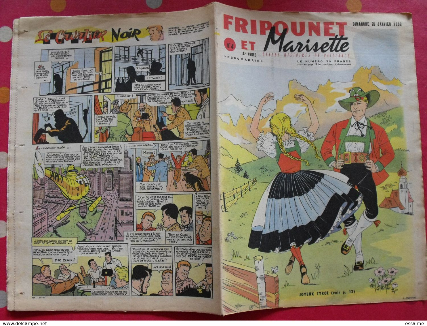 Revue BD Fripounet Et Marisette N° 4 De 1958. Cuvillier Manon Lessel Gloesner Bonnet Brochard - Fripounet