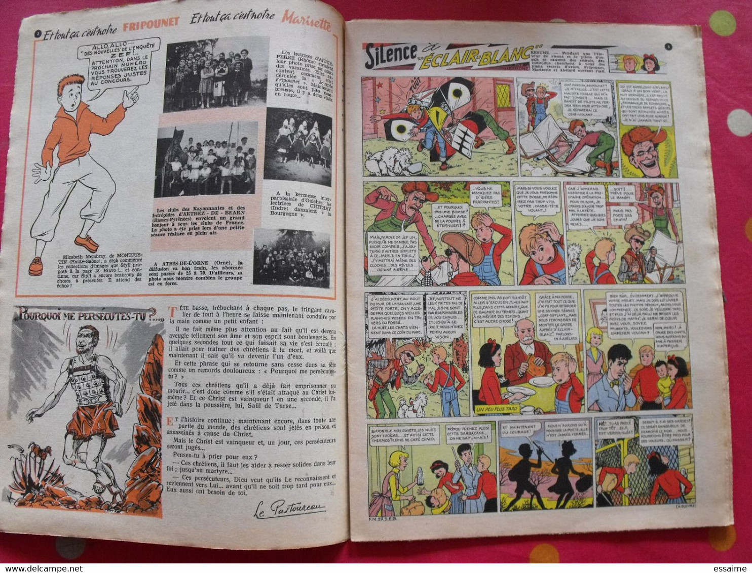 Revue BD Fripounet Et Marisette N° 4 De 1958. Cuvillier Manon Lessel Gloesner Bonnet Brochard - Fripounet