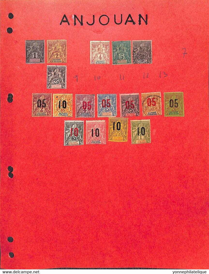 ANJOUAN - Collection 17 Timbres Neufs Et Oblitérés Sur Charnieres Propres - Voir Les Scans - - Altri & Non Classificati