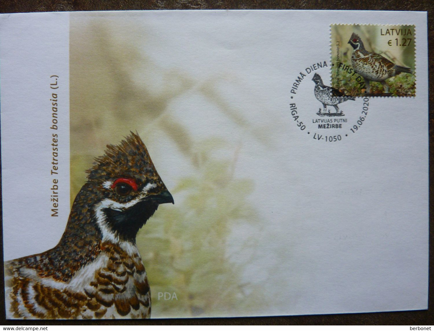 LATVIJA  2020  FDC  PARTRIDGE Used - Pernice, Quaglie