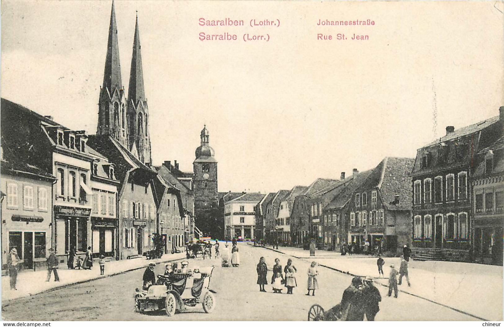 SARRALBE RUE SAINT JEAN SAARALBEN JOHANNESSTRASSE LEGENDE ROUGE - Sarralbe