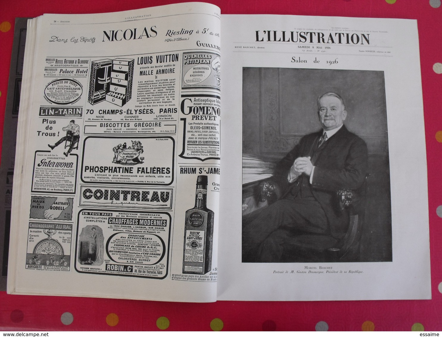 l'Illustration n° spécial salon de peinture, tourisme. n° 4340 du 8 mai 1926. complet de ses images collées