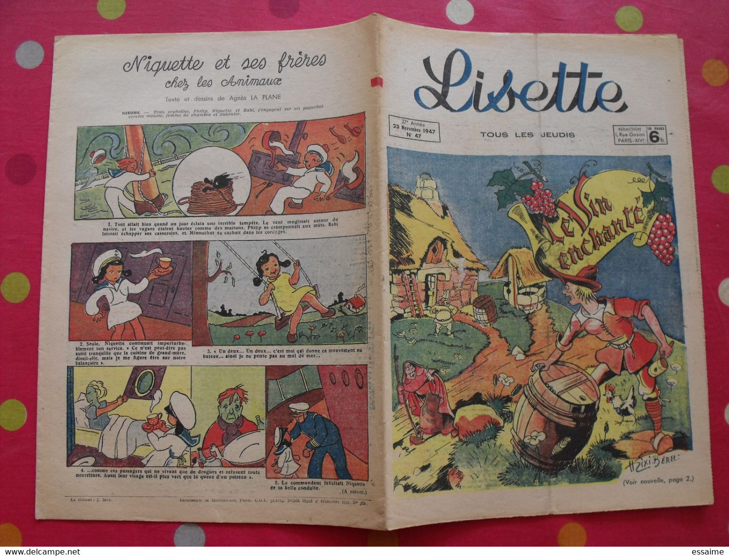 3 Revues BD Lisette De 1947. Souriau Monique Levrier Maitrejean Savine Bussemey Mixi Berel Le Monnier. à Redécouvrir - Lisette