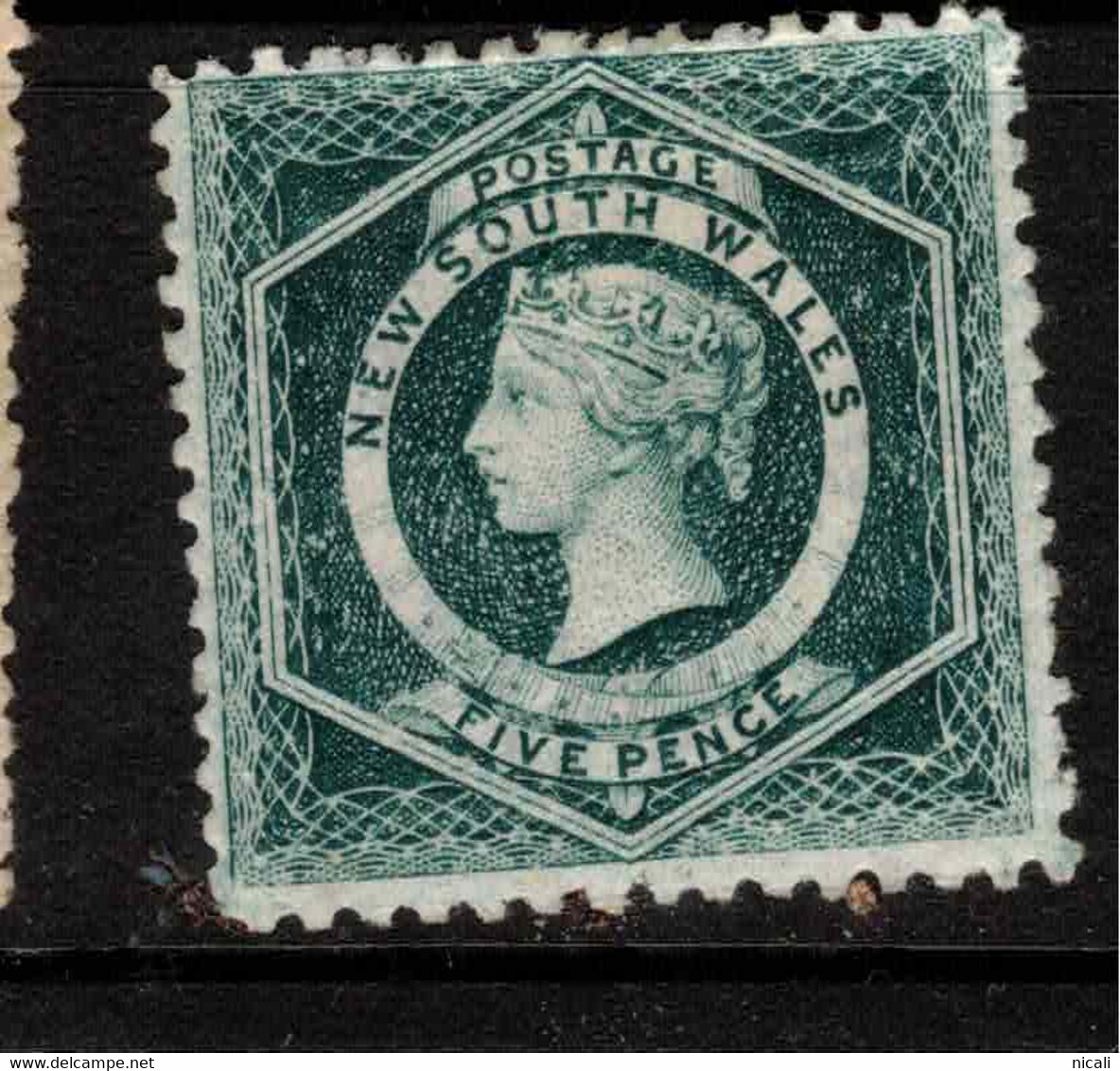 NSW 1882 5d Blue-green P11x12 SG 233d HM #BQX16 - Mint Stamps