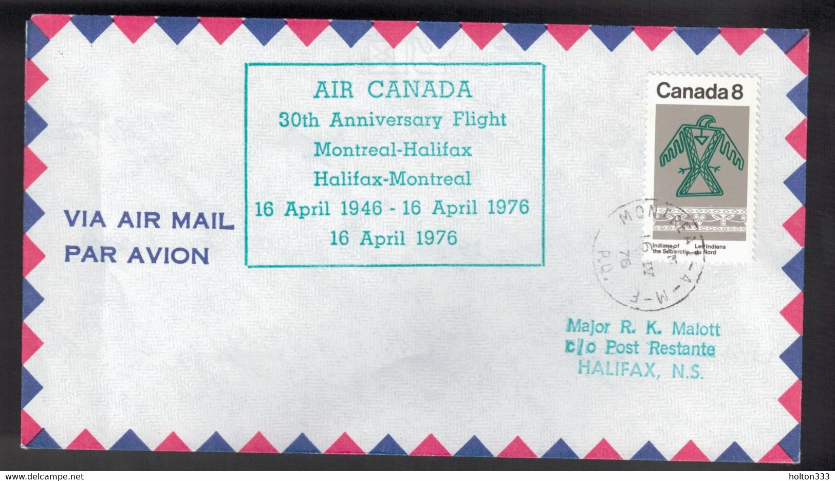 CANADA First Flight 30th Anniversary - Montreal To Halifax April 16, 1946 - Commemorativi