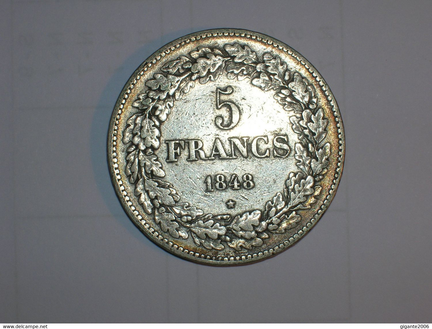 BELGICA 5 FRANCOS 1848 (5539) - 5 Francs