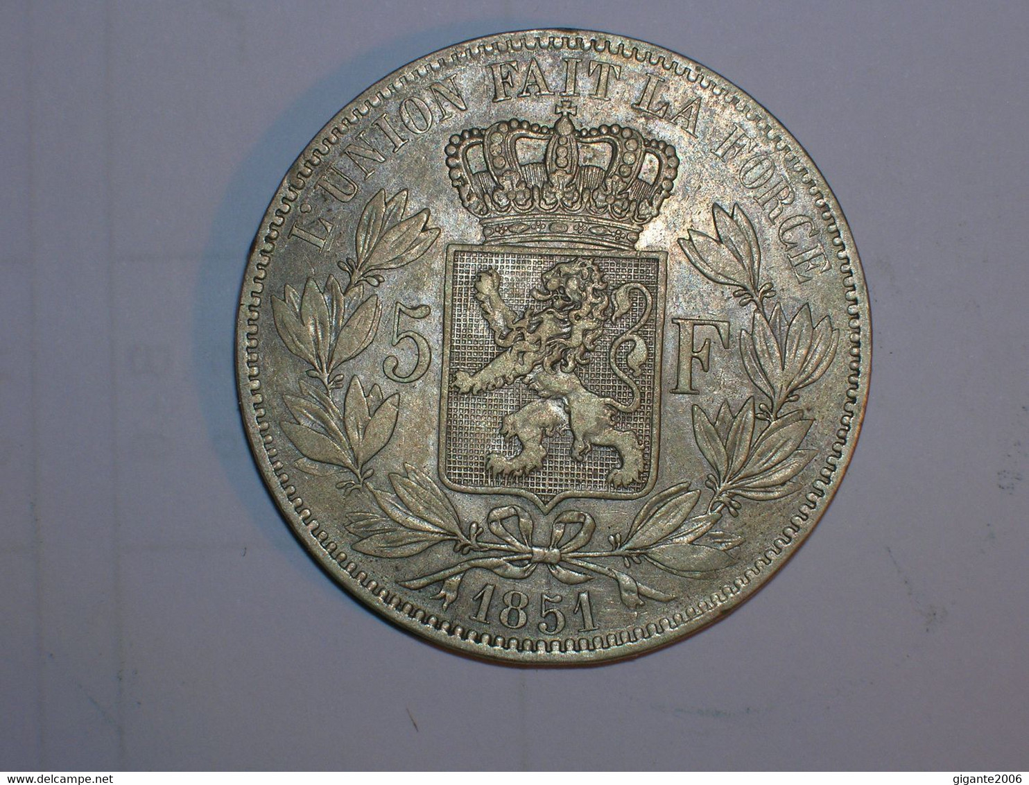 BELGICA 5 FRANCOS 1851 (5544) - 5 Francs