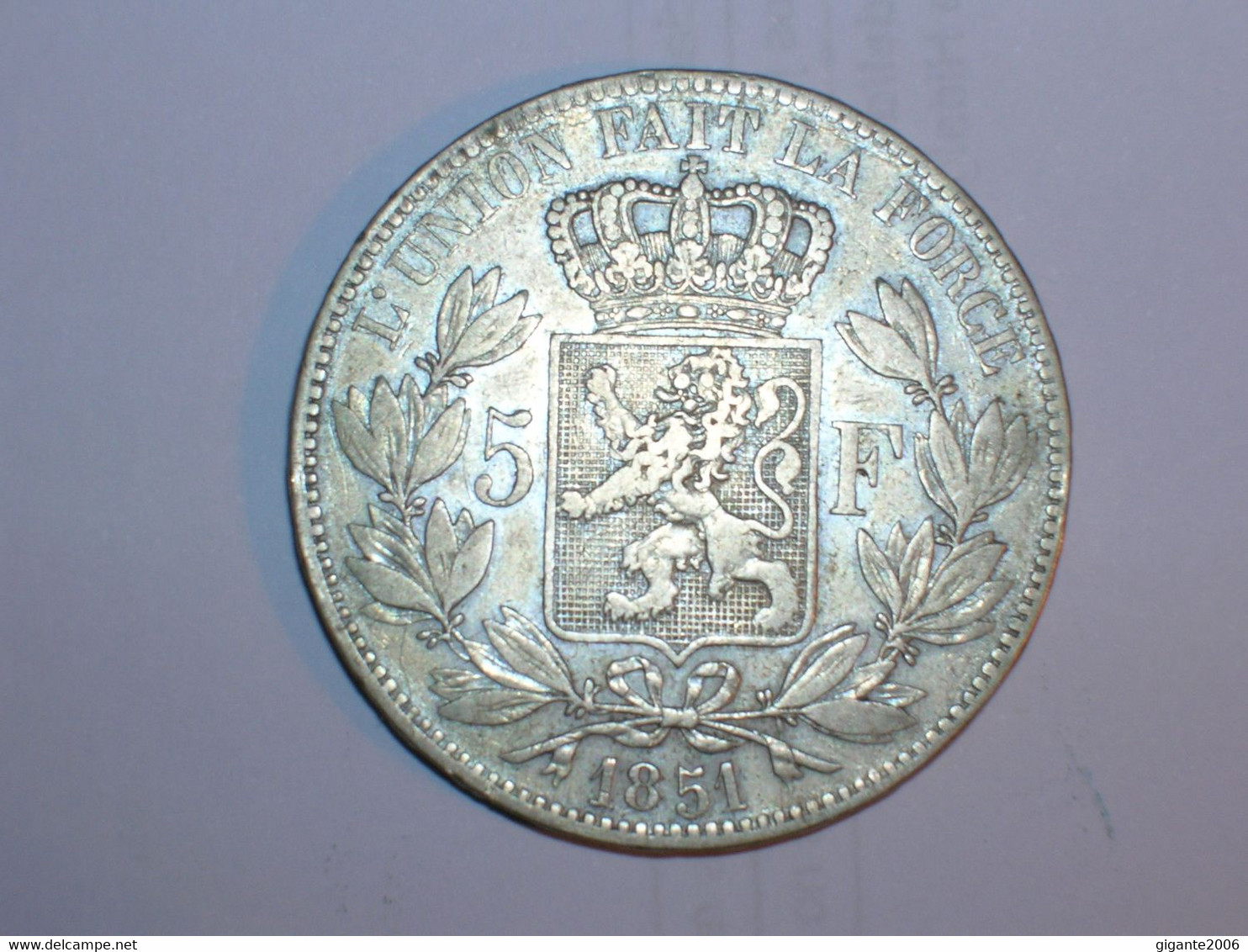 BELGICA 5 FRANCOS 1851 (5545) - 5 Francs