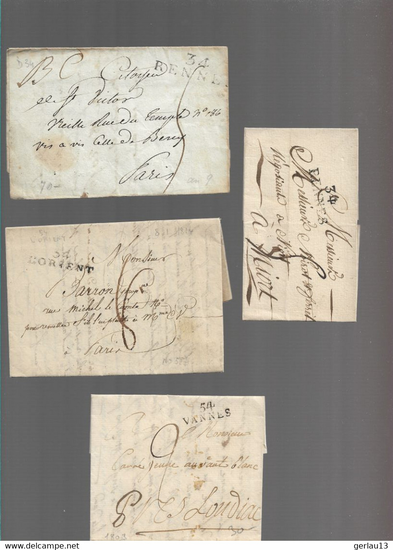 LOT    4  MARQUES POSTALES     2 SCANS - 1801-1848: Precursori XIX