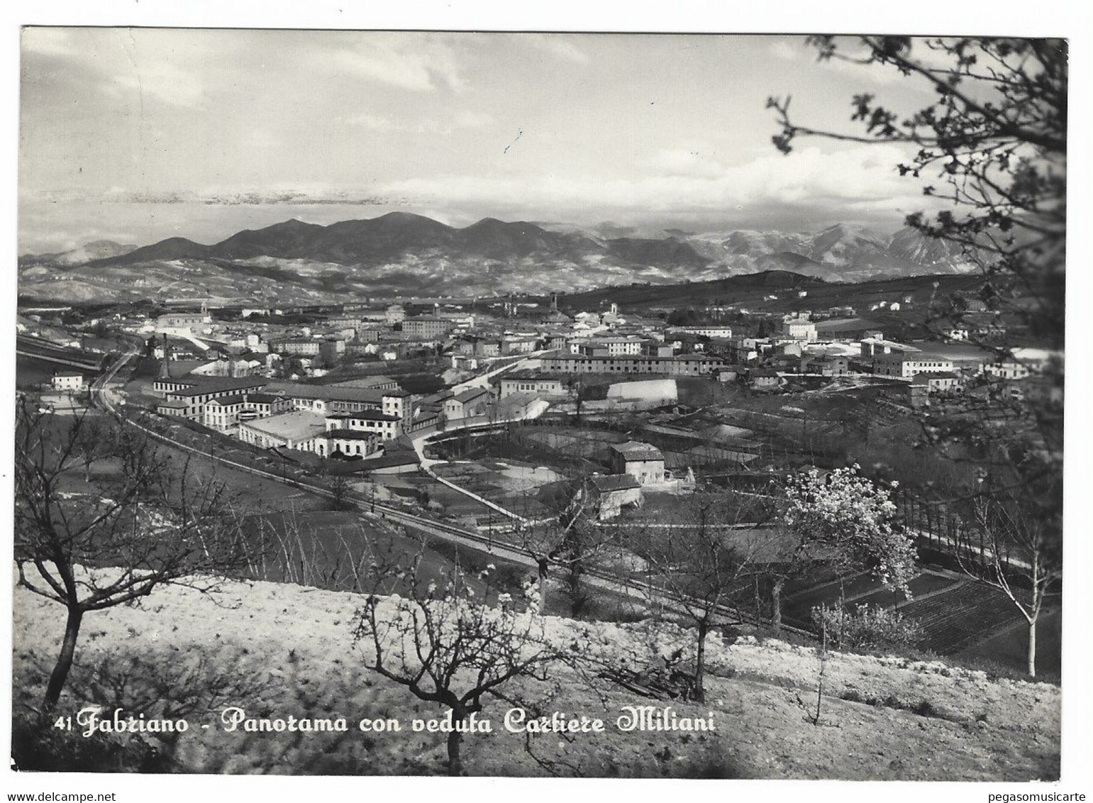 9923 - FABRIANO ANCONA PANORAMA CON VEDUTA CARTIERE MILIANI 1959 - Autres & Non Classés