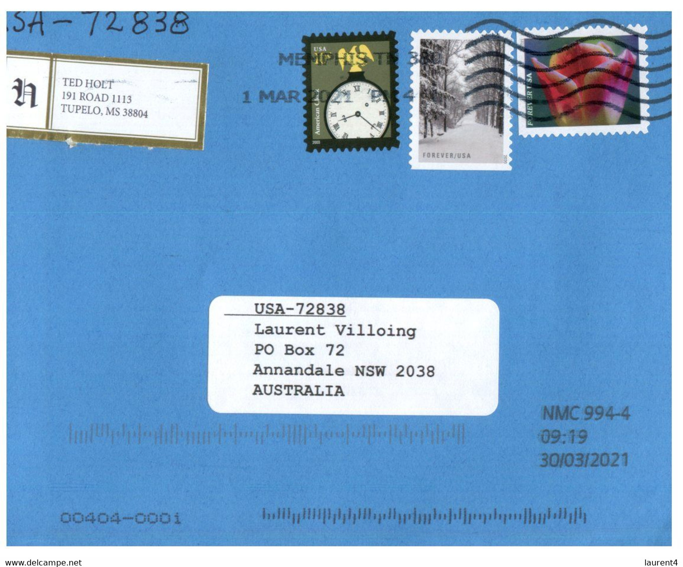 (NN 25) USA Cover Posted To Australia (2 Covers) - Brieven En Documenten