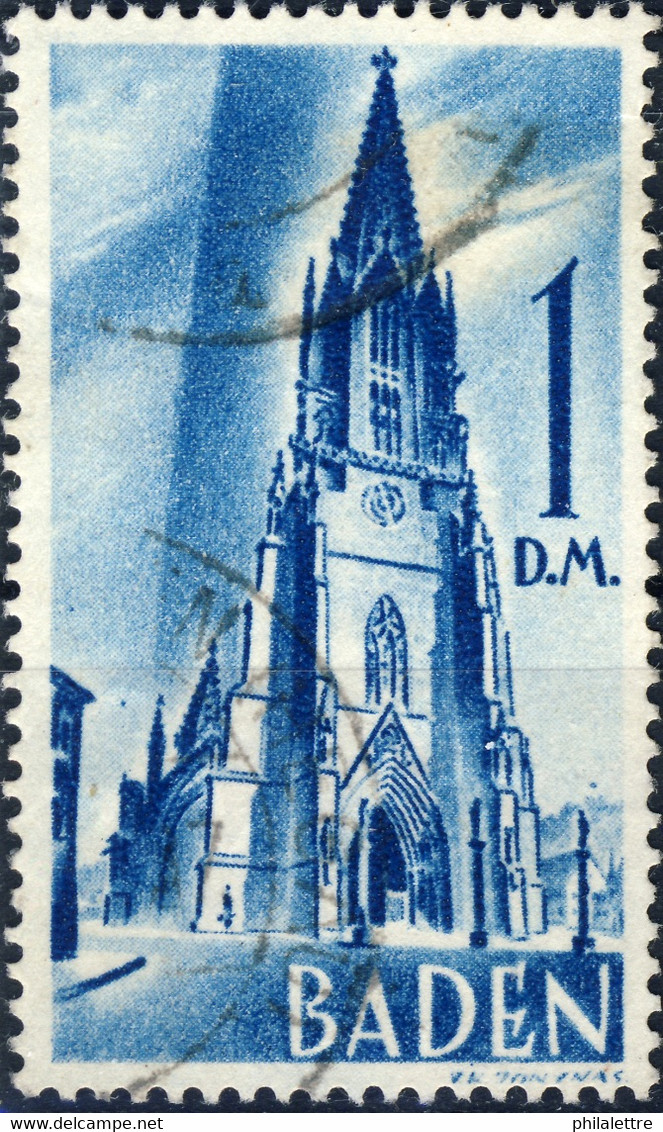 ALLEMAGNE / DEUTSCHLAND - Franz. Zone BADEN - 1948 - Mi.27yI 1DM Blau - Obl. / Gestempelt - TB - Bade