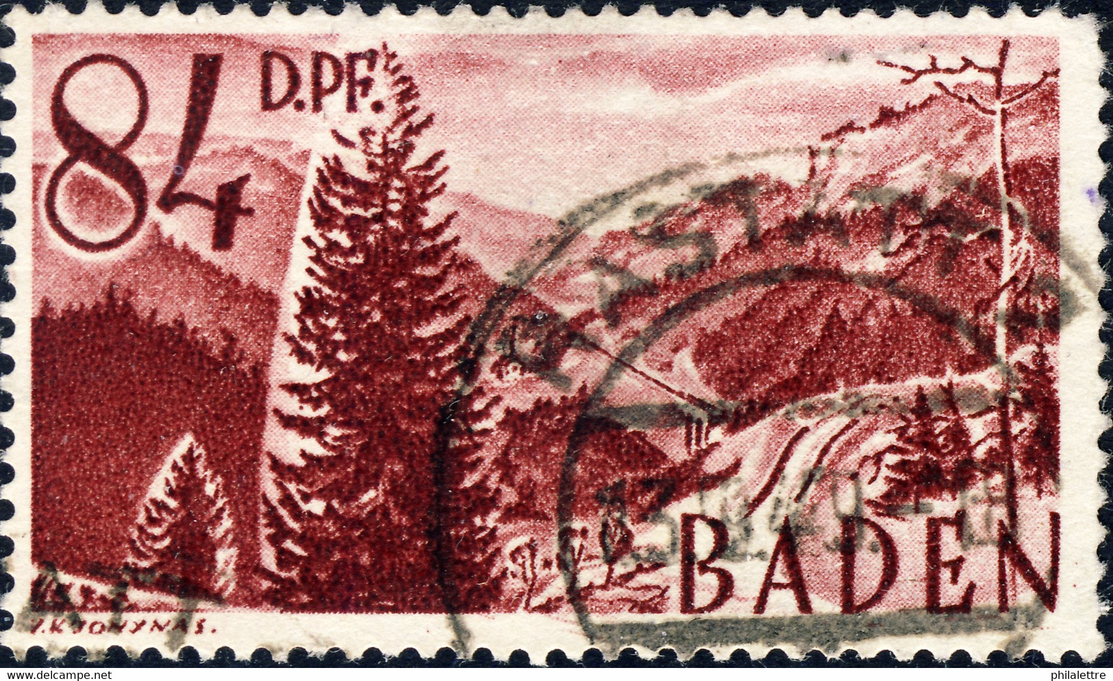 ALLEMAGNE / DEUTSCHLAND - Franz. Zone BADEN - 1948 - Mi.26yII 84 D.Pf. T.II - Obl. / Gestempelt RASTATT 2 - B/TB - Baden