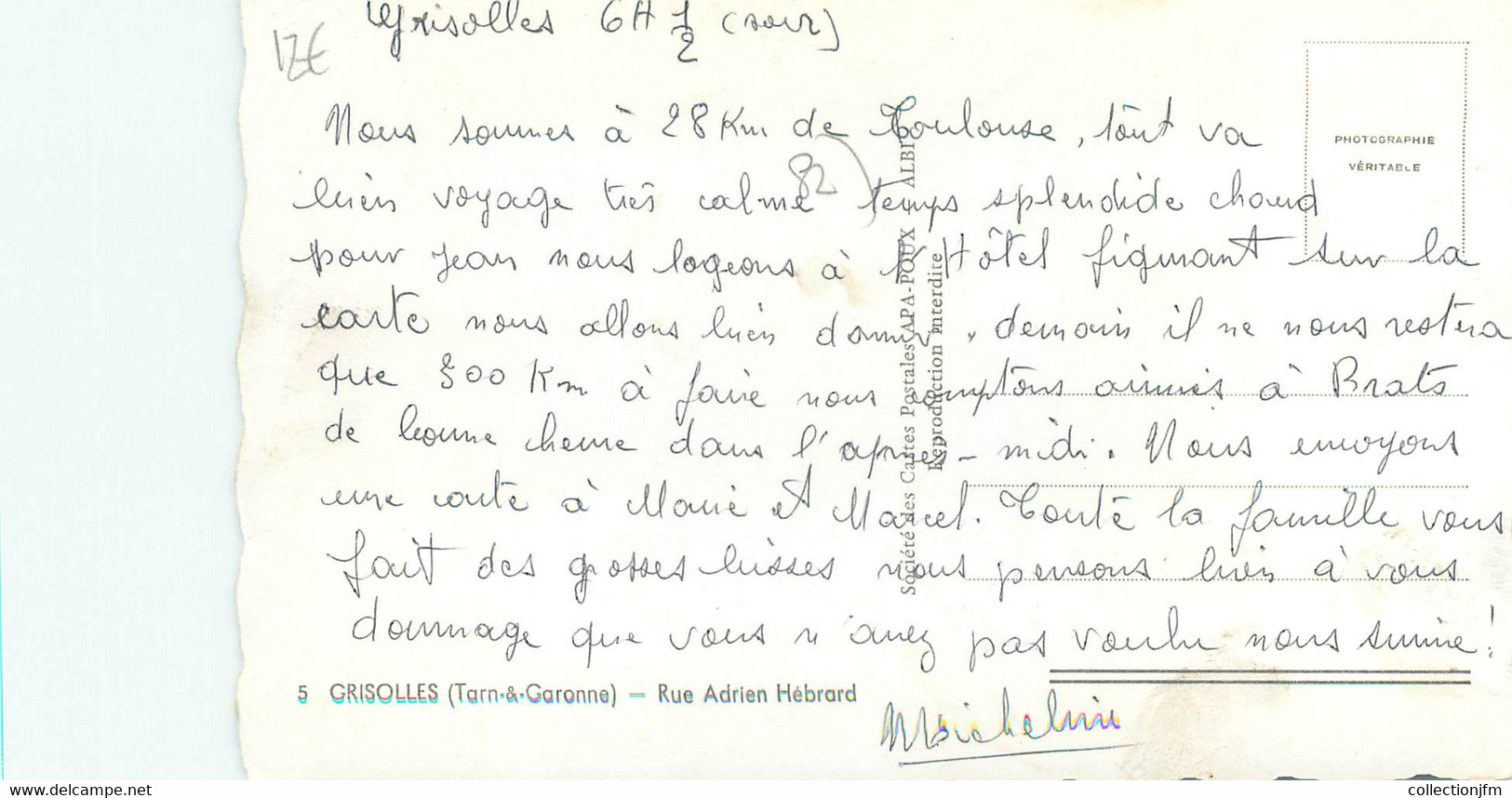 CPSM FRANCE 82 " Grisolles, Rue Adrien Hébrard". - Grisolles