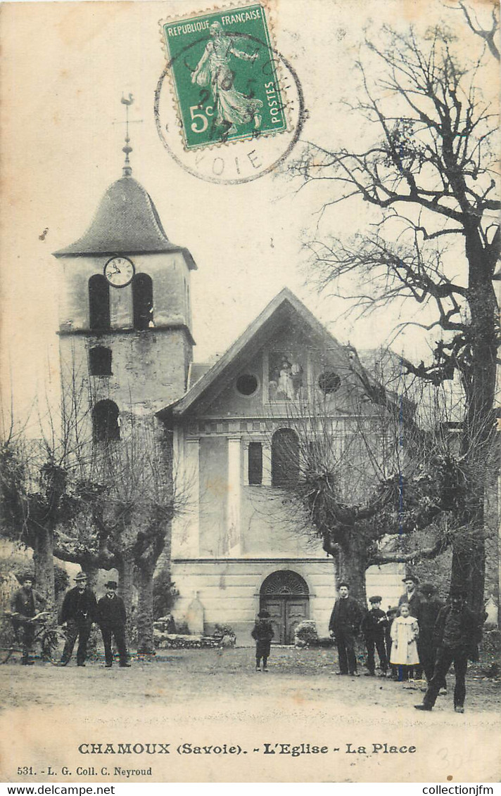 CPA FRANCE 73 "Chamoux, L'église, La Place". - Chamoux Sur Gelon