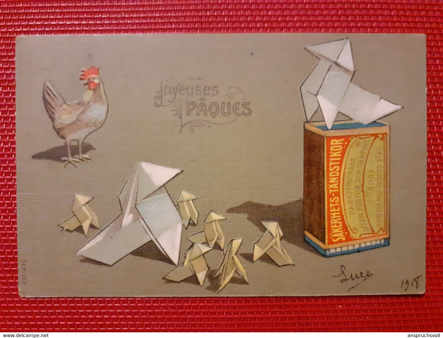 CPA GAUFREE - JOYEUSES PAQUES - Poulet Devant Des Cocottes En Papier - Pâques