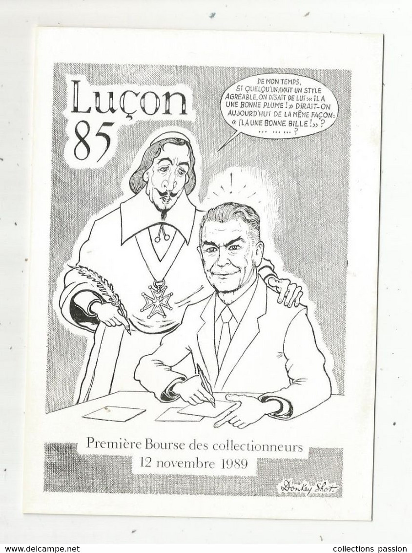 Cp , Bourses & Salons De Collections, 85 ,LUCON ,première Bourse Des Collectionneurs , 1989 , écrite , N° 141/300 Ex. - Beursen Voor Verzamellars
