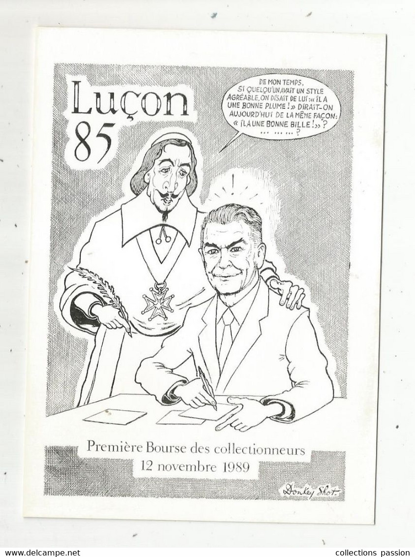 Cp , Bourses & Salons De Collections, 85 ,LUCON ,première Bourse Des Collectionneurs , 1989 , écrite , N° 141/300 Ex. - Sammlerbörsen & Sammlerausstellungen