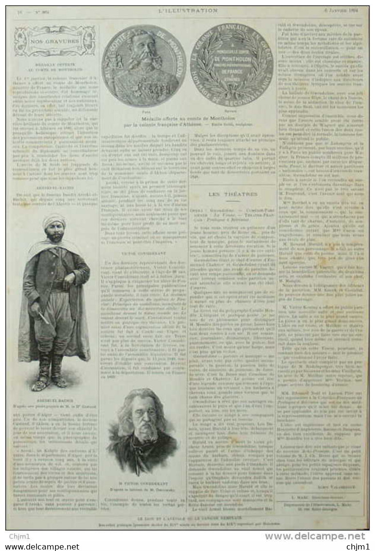 Le Fameux Bandit Areski-El-Bachir - M. Victor Considérant - Page Original - 1894 - Historical Documents