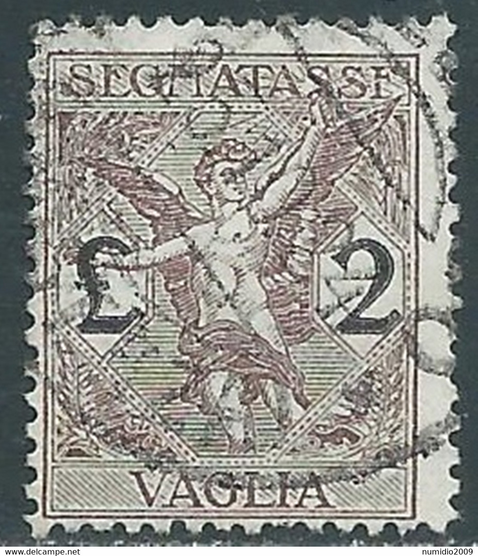 1924 REGNO SEGNATASSE PER VAGLIA USATO 2 LIRE - RE31-4 - Strafport Voor Mandaten