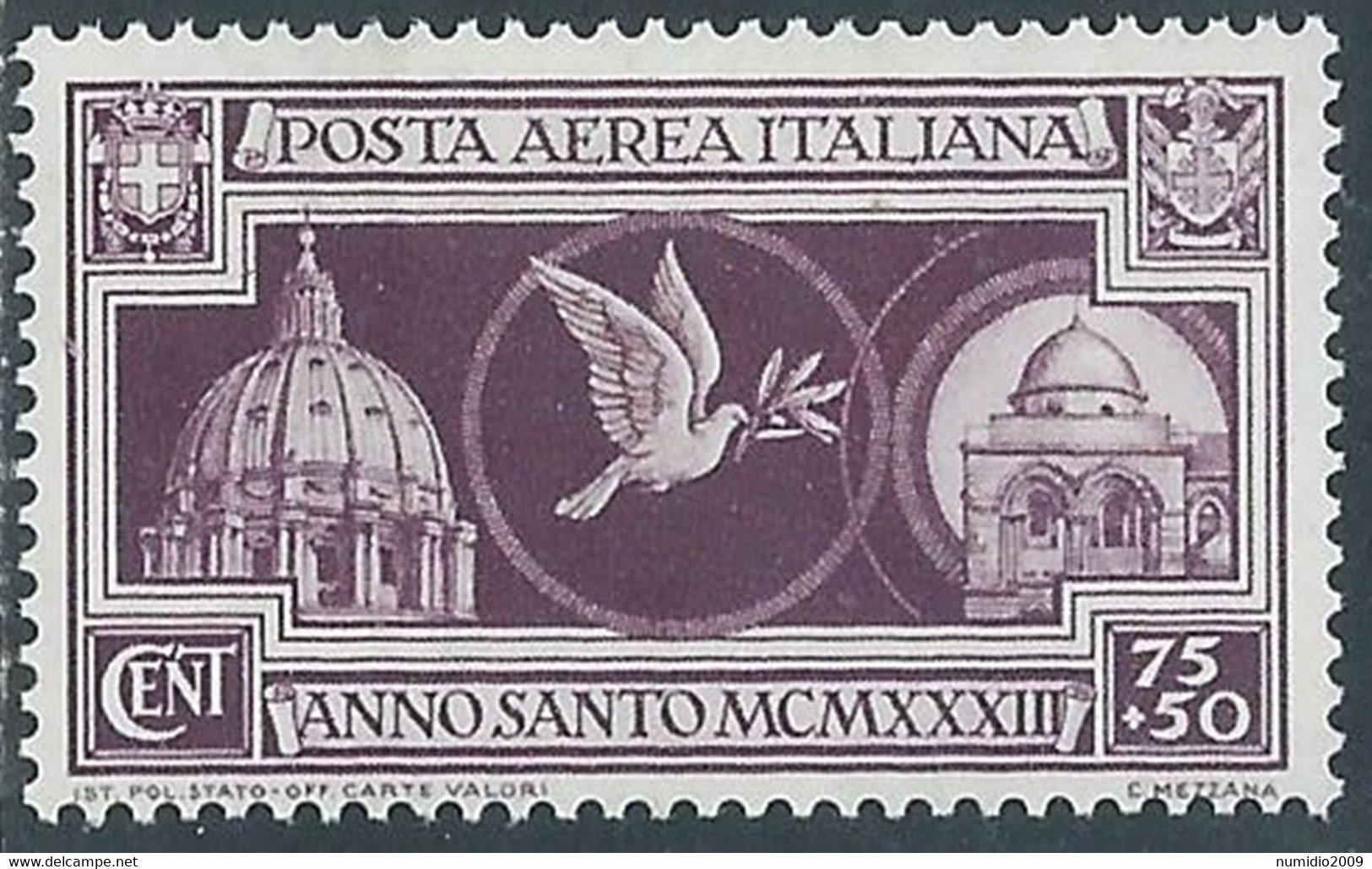 1933 REGNO POSTA AEREA ANNO SANTO 75 CENT MH * - RE15-10 - Airmail