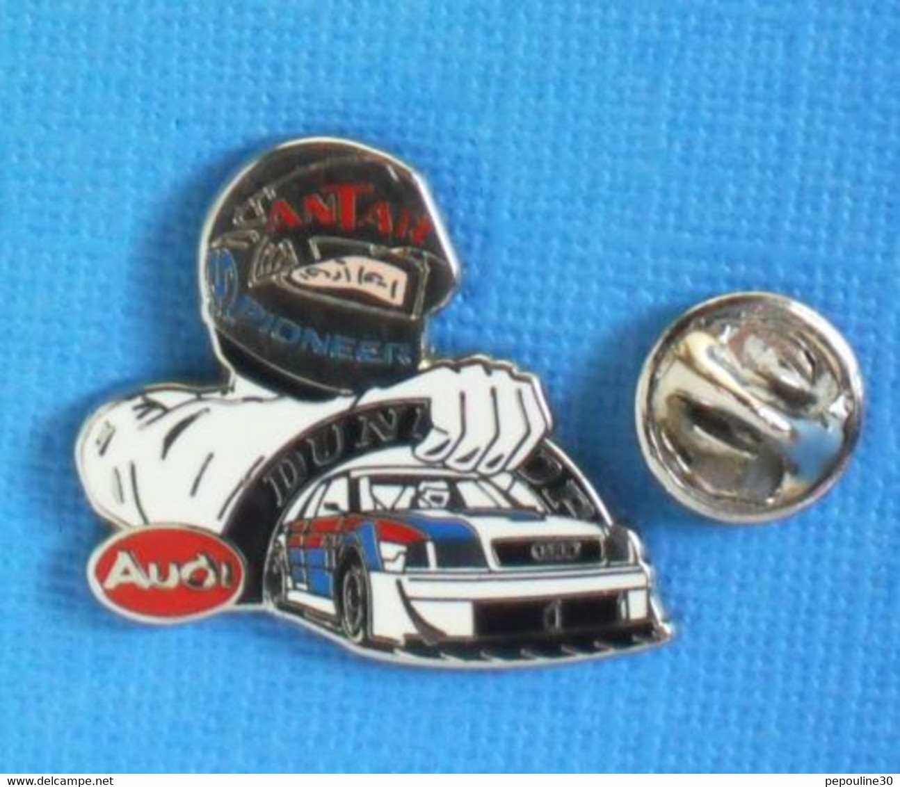 1 PIN'S //  ** PILOTE AUDI / 24H DU MANS / ANTAR / PIONEER / DUNLOP ** . (Jacabi) - Audi