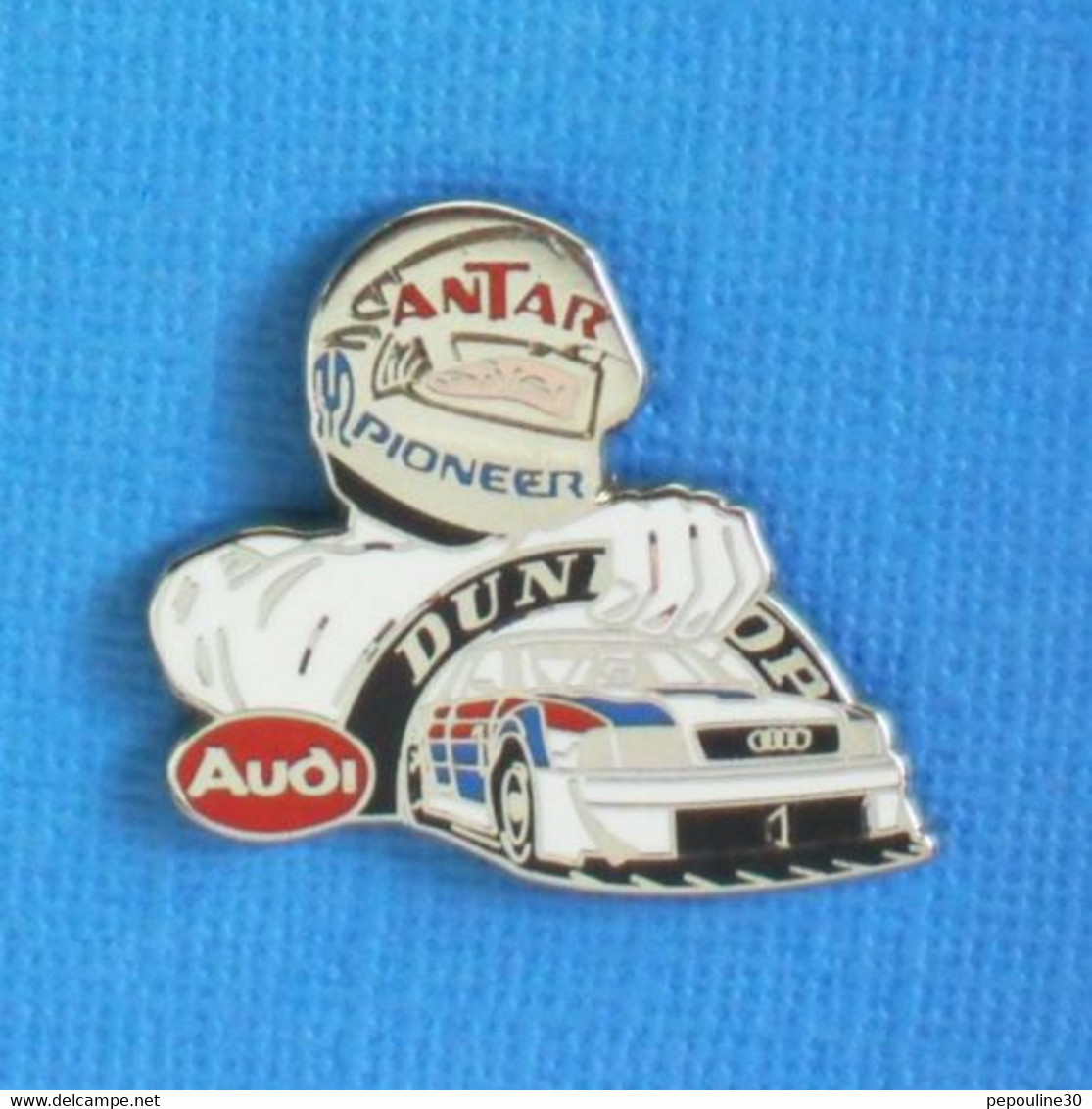 1 PIN'S //  ** PILOTE AUDI / 24H DU MANS / ANTAR / PIONEER / DUNLOP ** . (Jacabi) - Audi