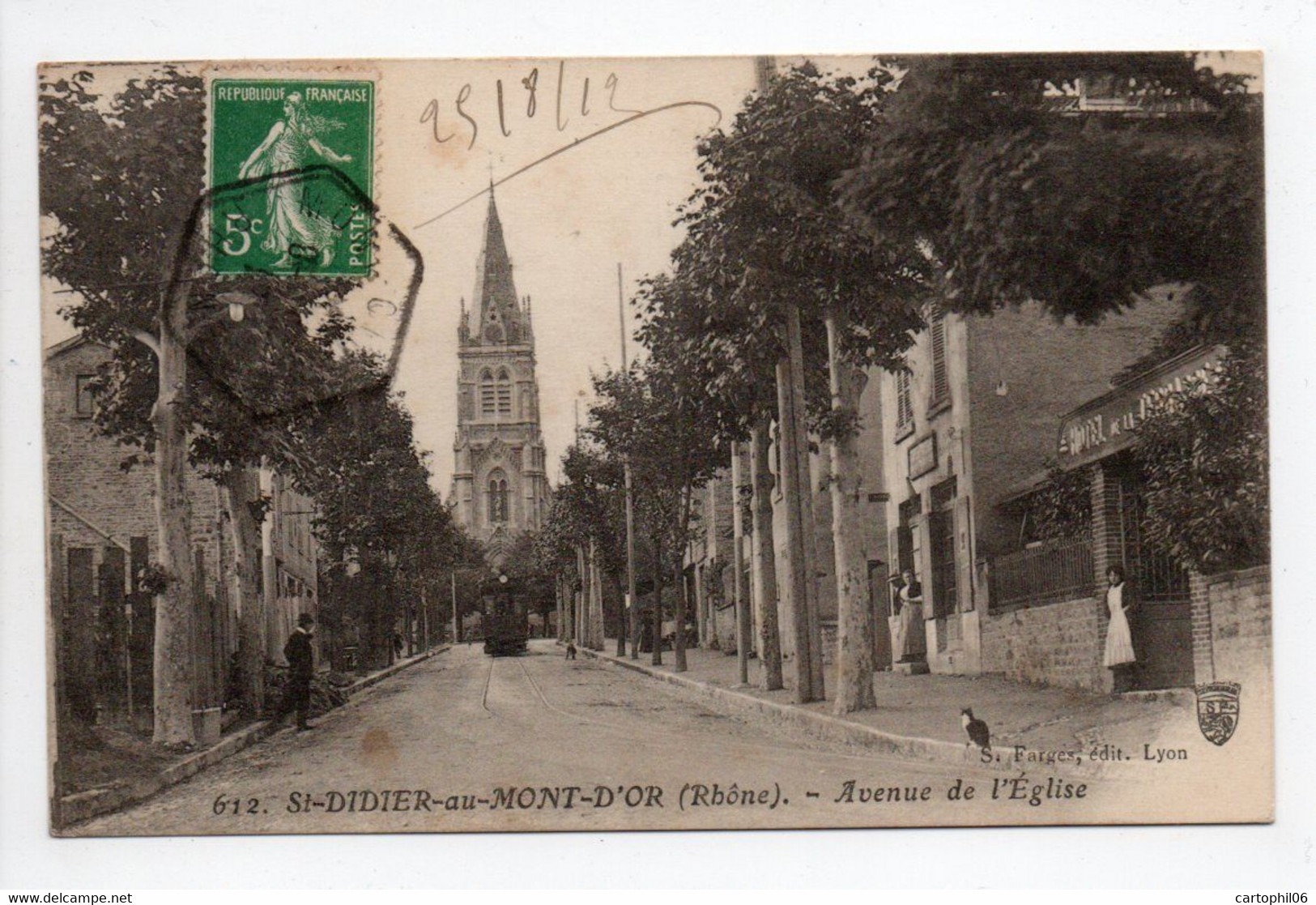 - CPA SAINT-DIDIER-AU-MONT-D'OR (69) - Avenue De L'Eglise 1912 - Edition Farges 612 - - Autres & Non Classés