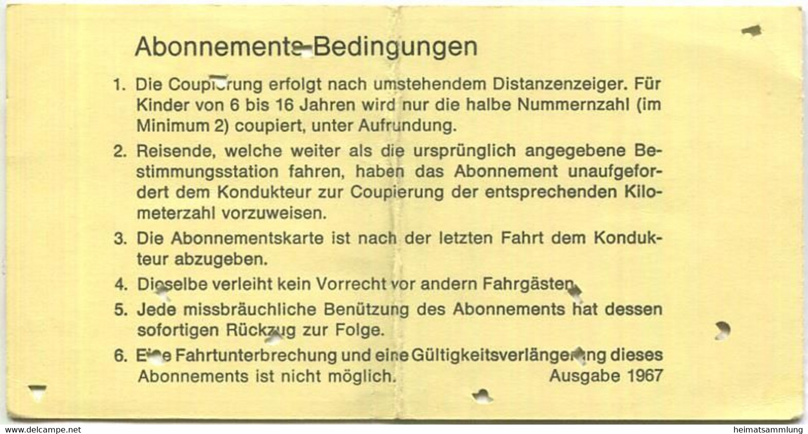 Schweiz - Solothurn-Niederbipp-Bahn - SNB 100 Km Inhaber-Abonnements-Karte - Fahrkarte 1968 Taxe Fr. 10.- - Europe