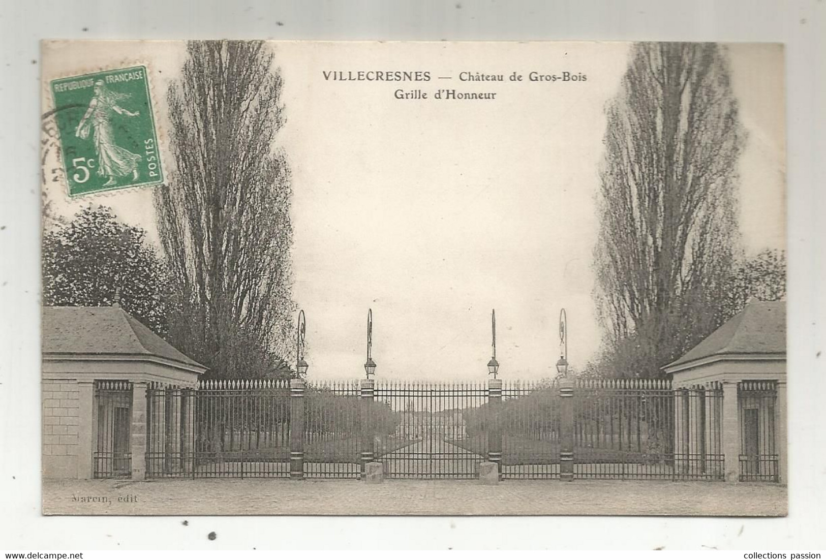 Cp, 94 , VILLECRESNES , Château De GROS-BOIS , Grille D'honneur , Voyagée - Villecresnes