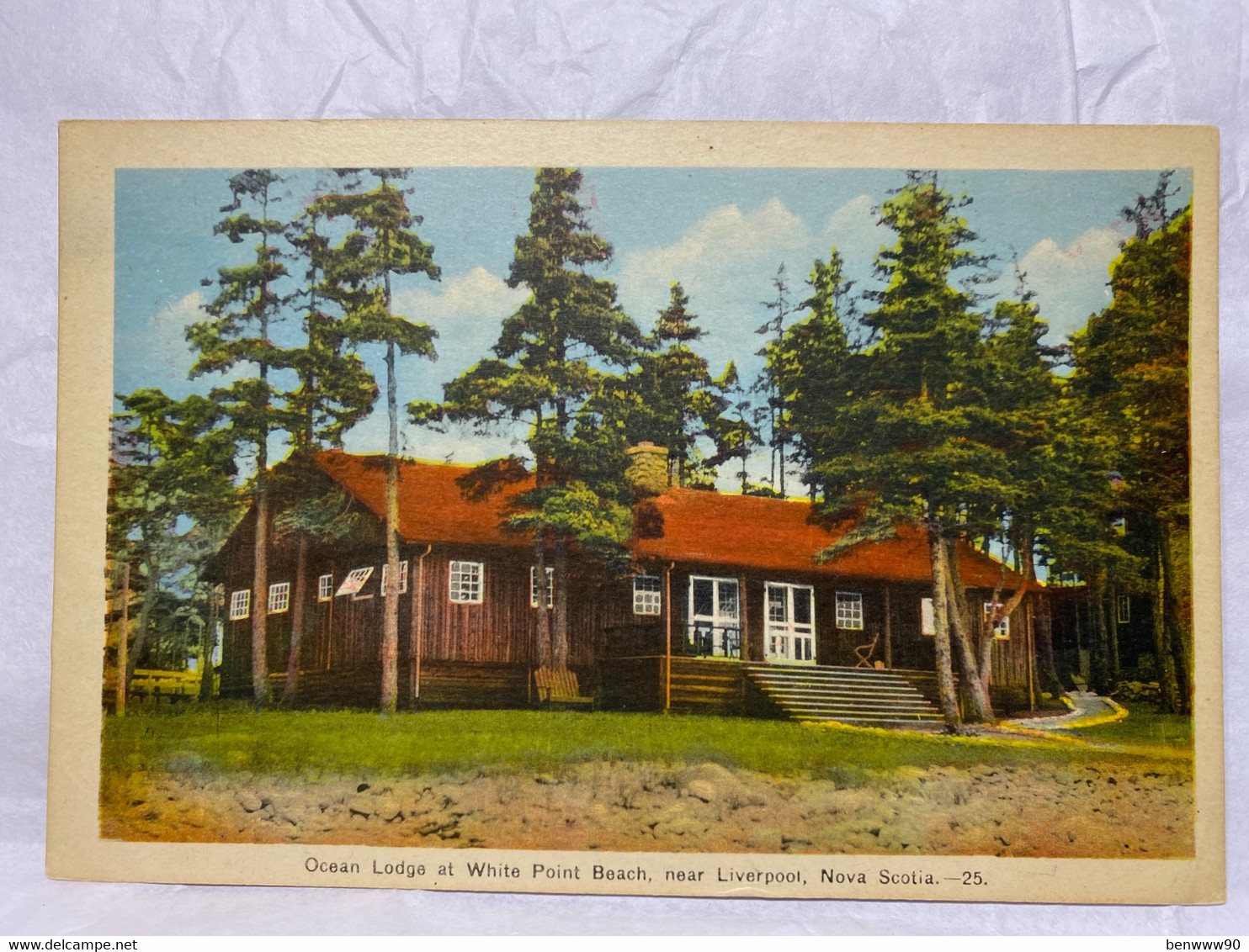 Ocean Lodge At White Point Beach, Near Liverpool, Nova Scotia, 1949 Used, Canada Postcard - Liverpool