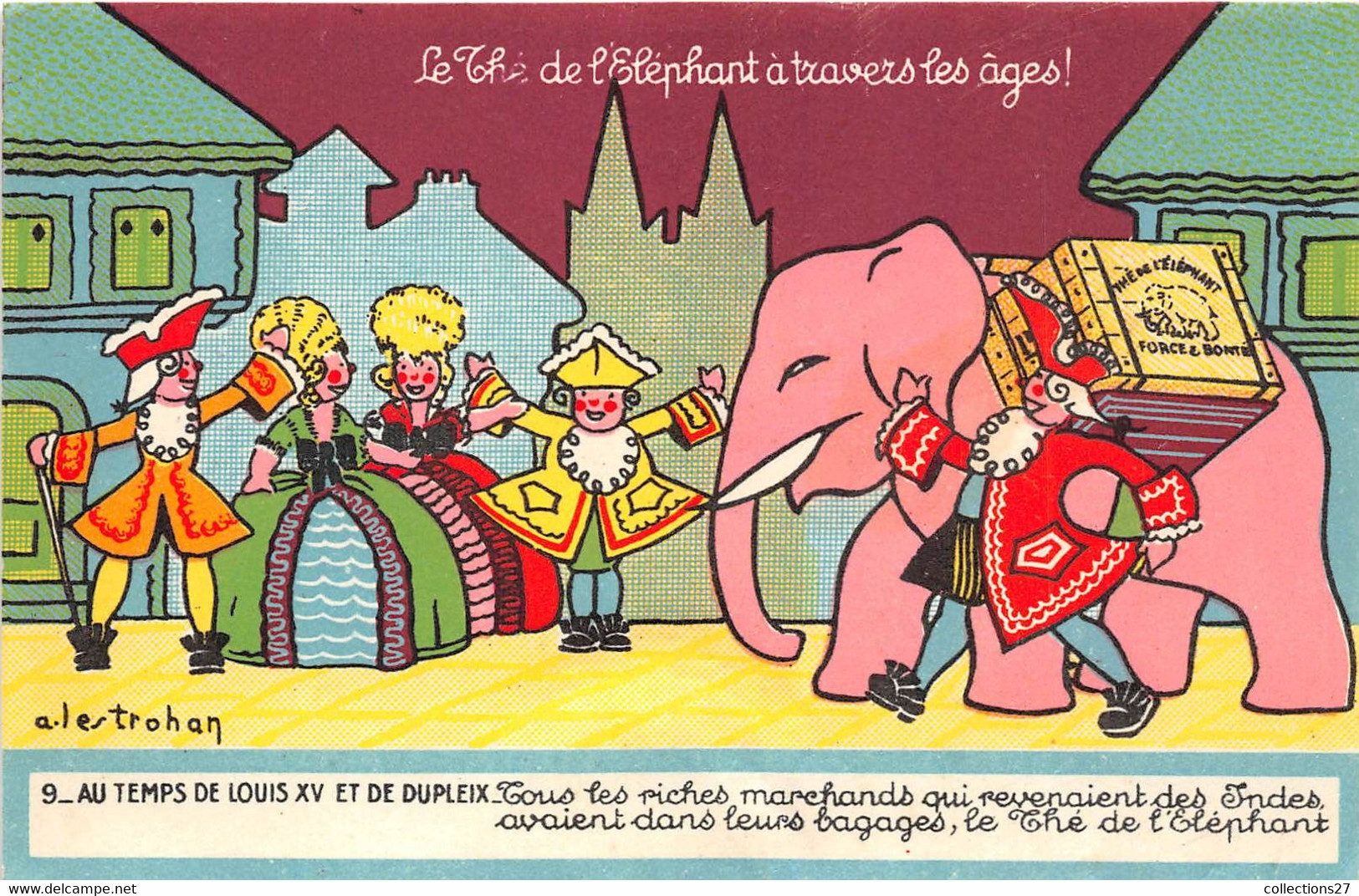 LESTROHAN-A- LOT DE 8 CARTES - LE THE DE L'ELEPHANT A TRAVERS LES ÂGES