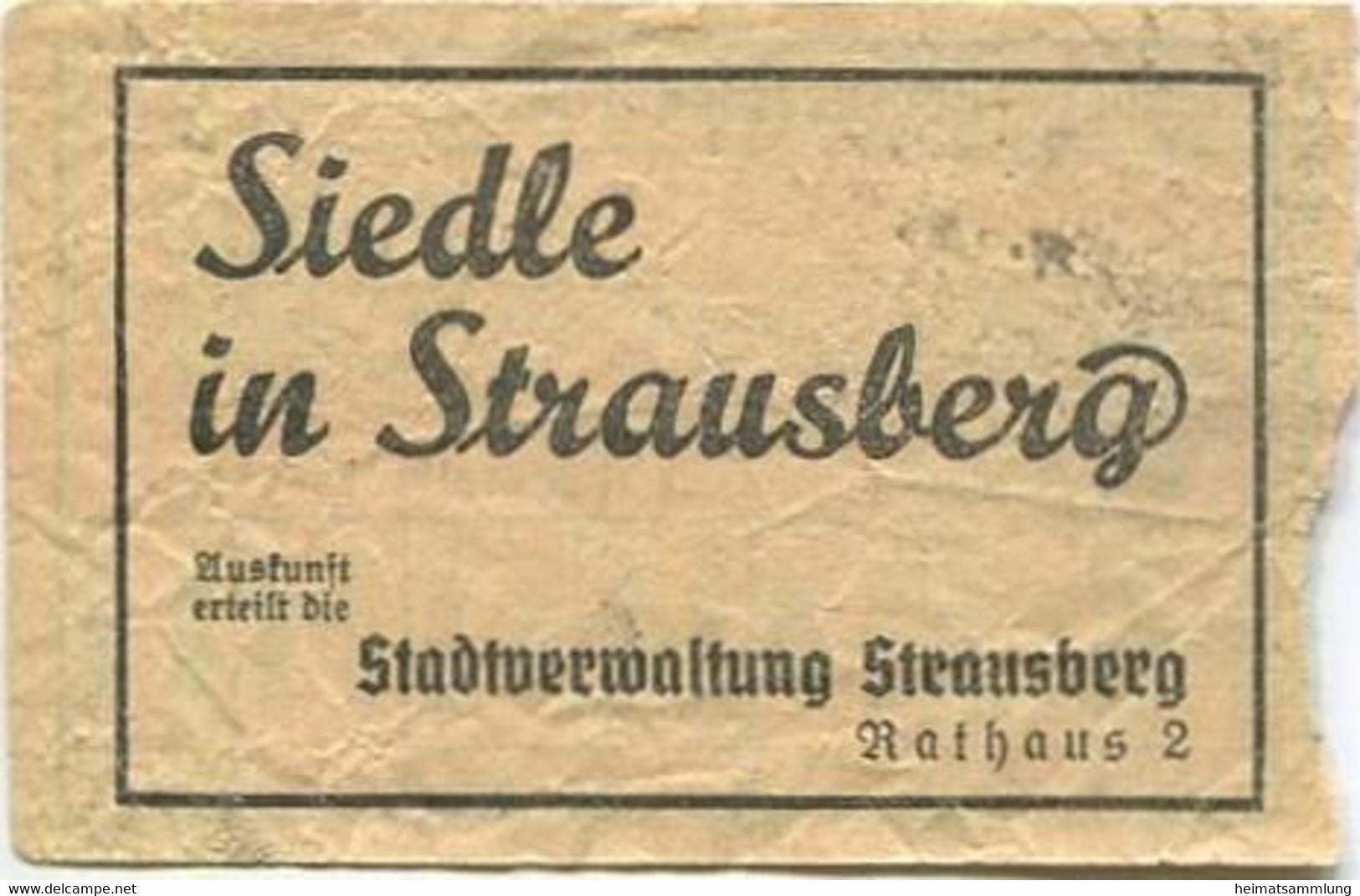 Deutschland - Strausberg - Strausberger Eisenbahn Aktiengesellschaft - Fahrschein 1. Zone RM 0,05 - Europa