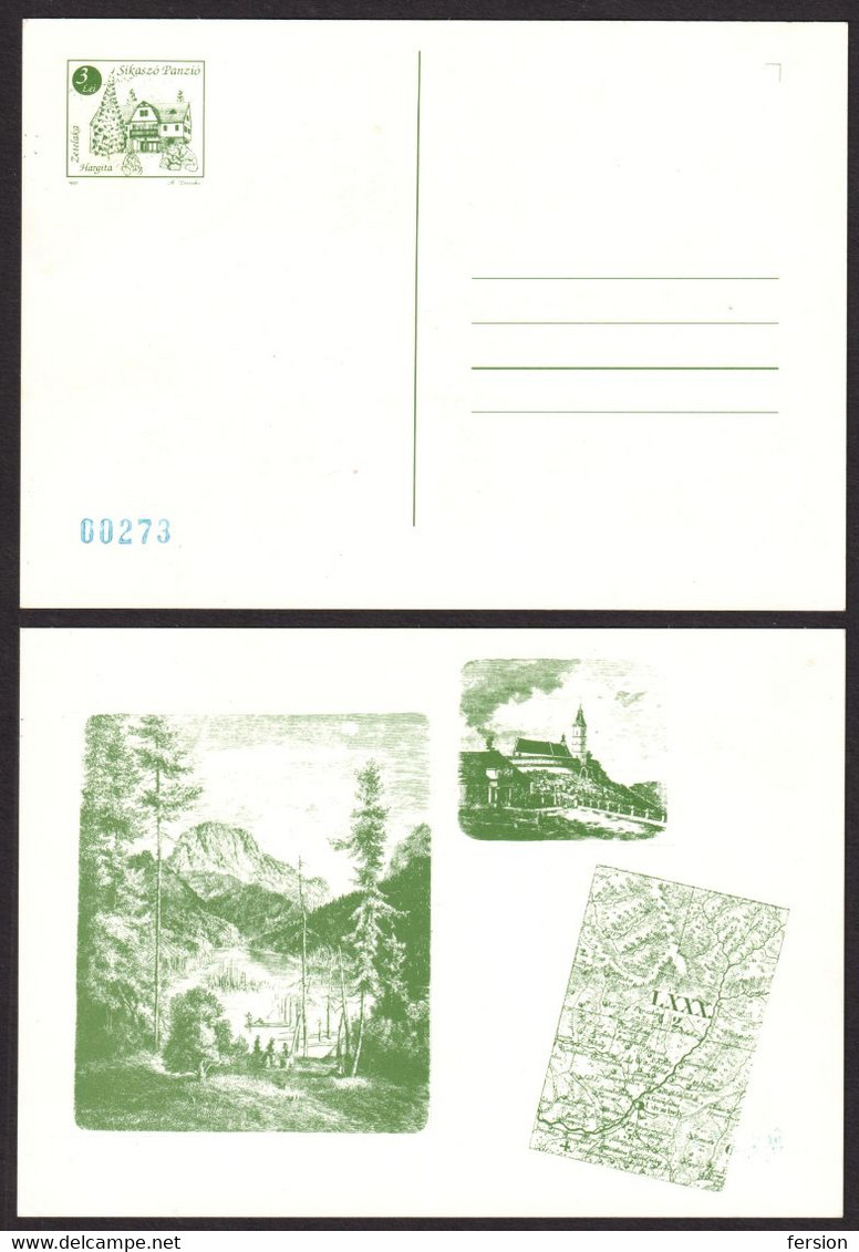 Romania Transylvania Zetea Zetelaka Hotel Postal Stationery POSTCARD 1992 HARGITA Harghita - Sikaszó Pansion - Transylvania